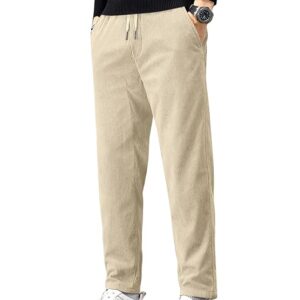 men's comfortable corduroy pants | relaxed fit stretch waist trousers for everyday wear